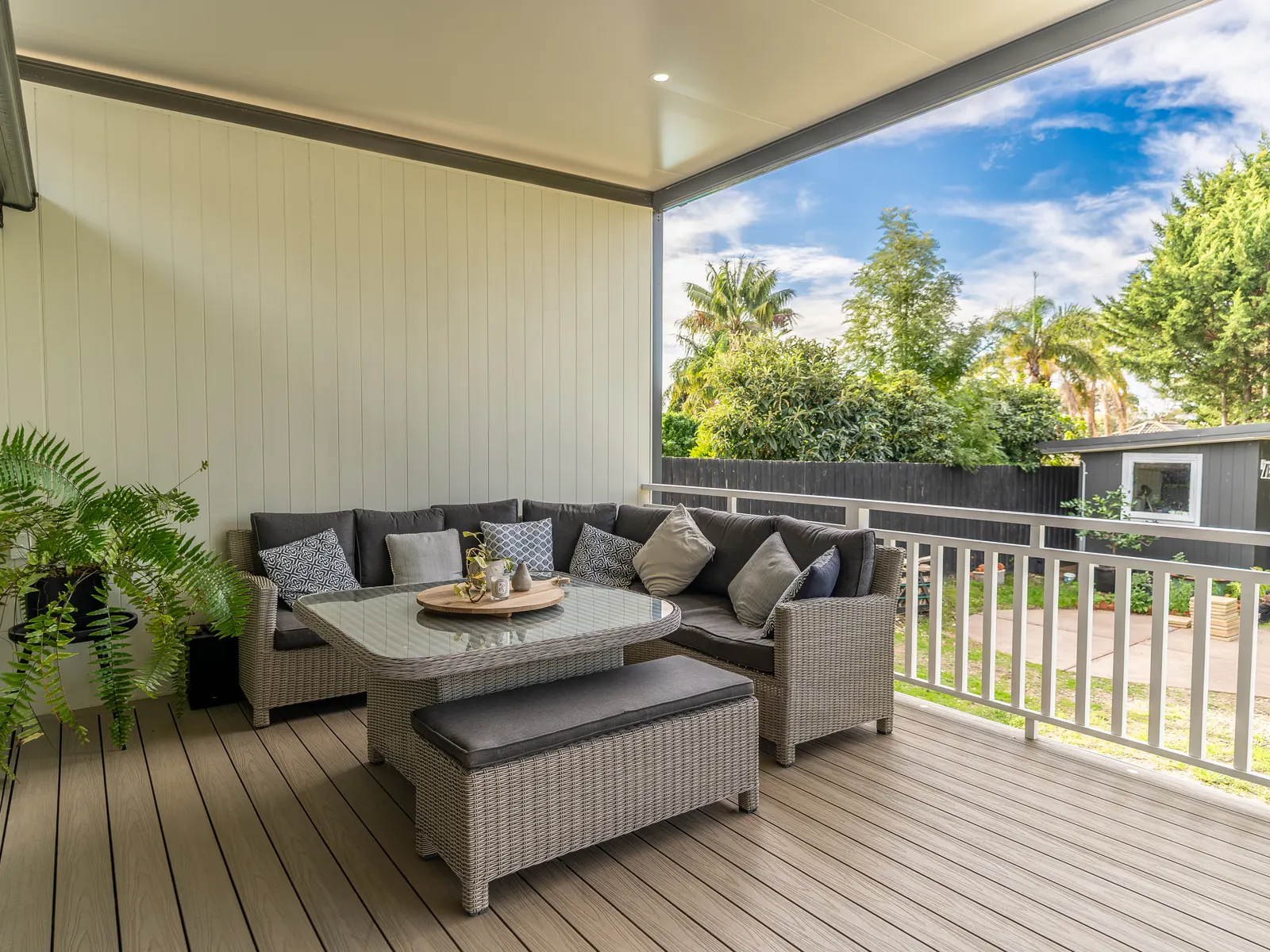 Finished covered deck with outdoor lounge, Mt Eliza