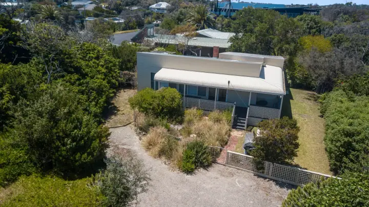 Drone photo over Sorrento towards the ocean
