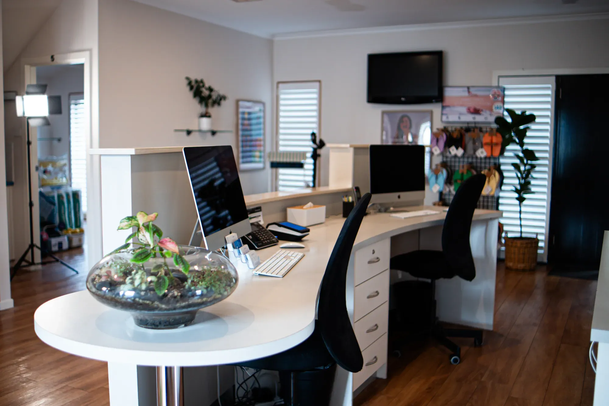 The reception desk
